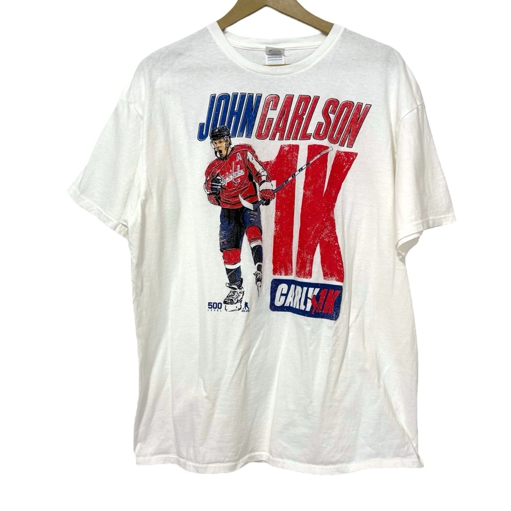 Men’s Size XL John Carlson Washington Capitals 1K Games Graphic Tee Shirt Retro